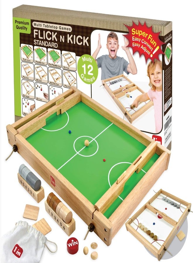 I'm Big Flick n Kick: Wooden Multi Tabletop Indoor Portable Board Games for Kids and Family - Image 1